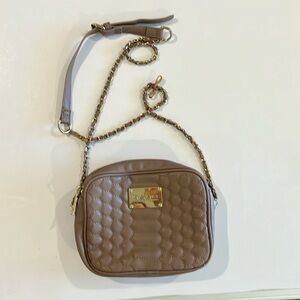 Bebe Honey Quilted Camera Crossbody Bag